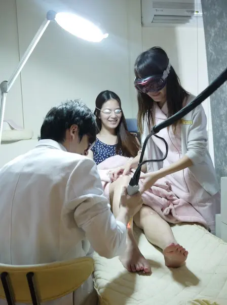 小腿雷射除毛治療過程